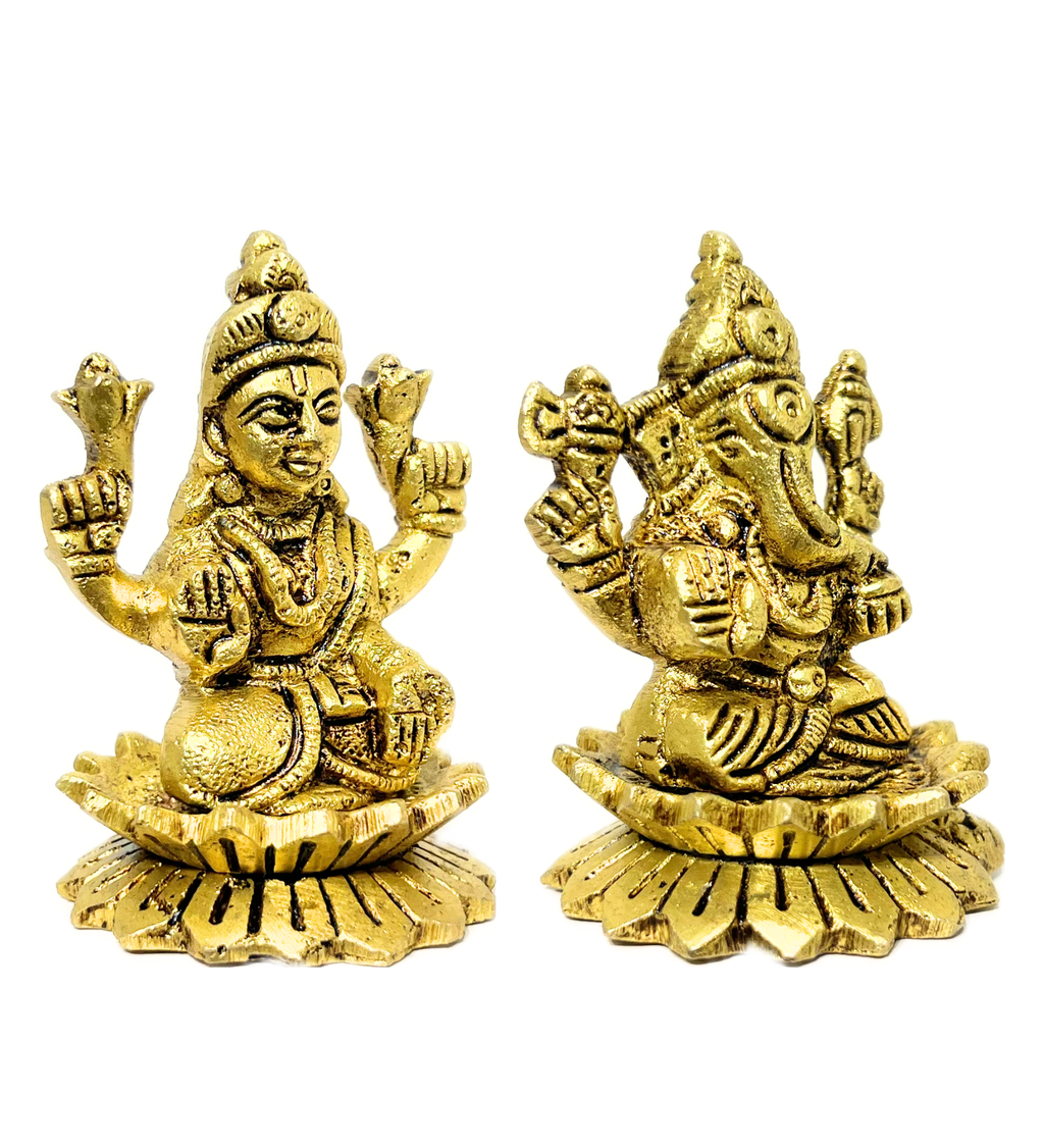 Brass Laxmi Ganesh Idol Set – 100% Pure Brass at Kamakhyaa by Aetherea World. This item is God