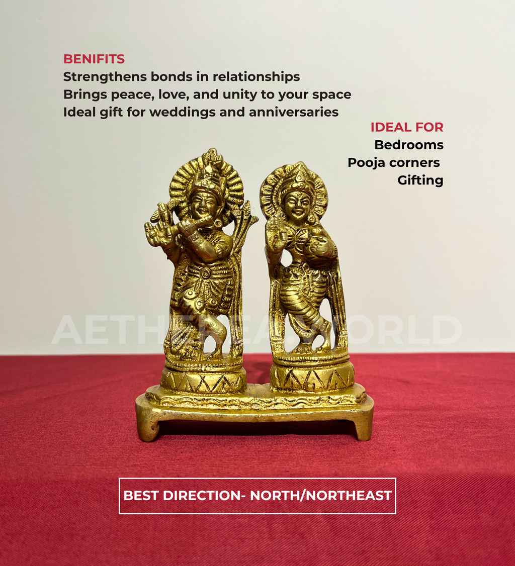 Brass Radha Krishna Idol – 100% Pure Brass at Kamakhyaa by Aetherea World. This item is God