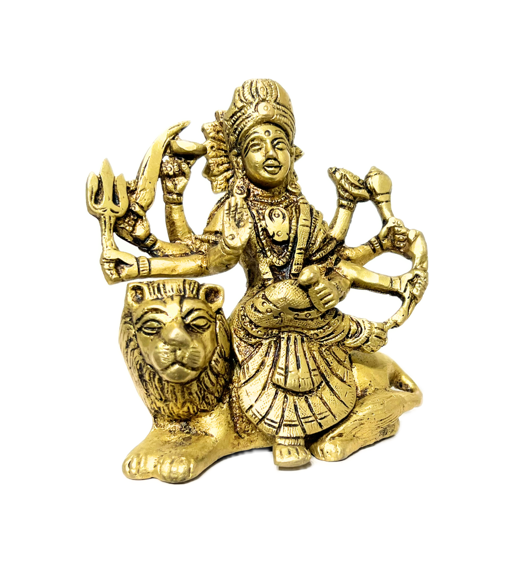 Brass Sherawali Maa Idol – 100% Pure Brass at Kamakhyaa by Aetherea World. This item is God