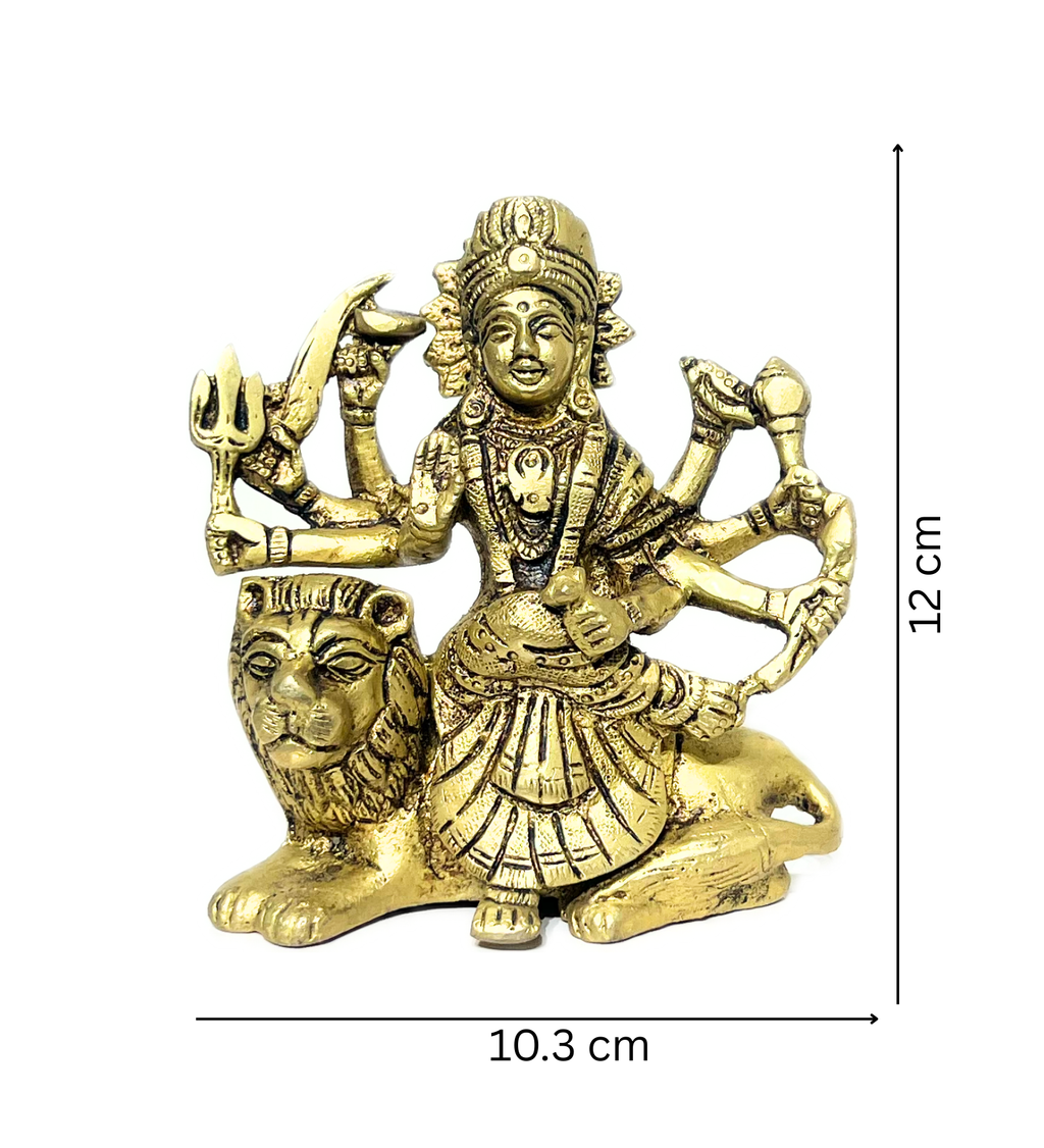 Brass Sherawali Maa Idol – 100% Pure Brass at Kamakhyaa by Aetherea World. This item is God