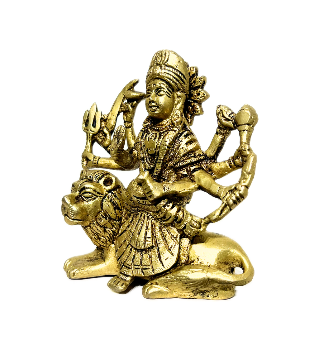 Brass Sherawali Maa Idol – 100% Pure Brass at Kamakhyaa by Aetherea World. This item is God