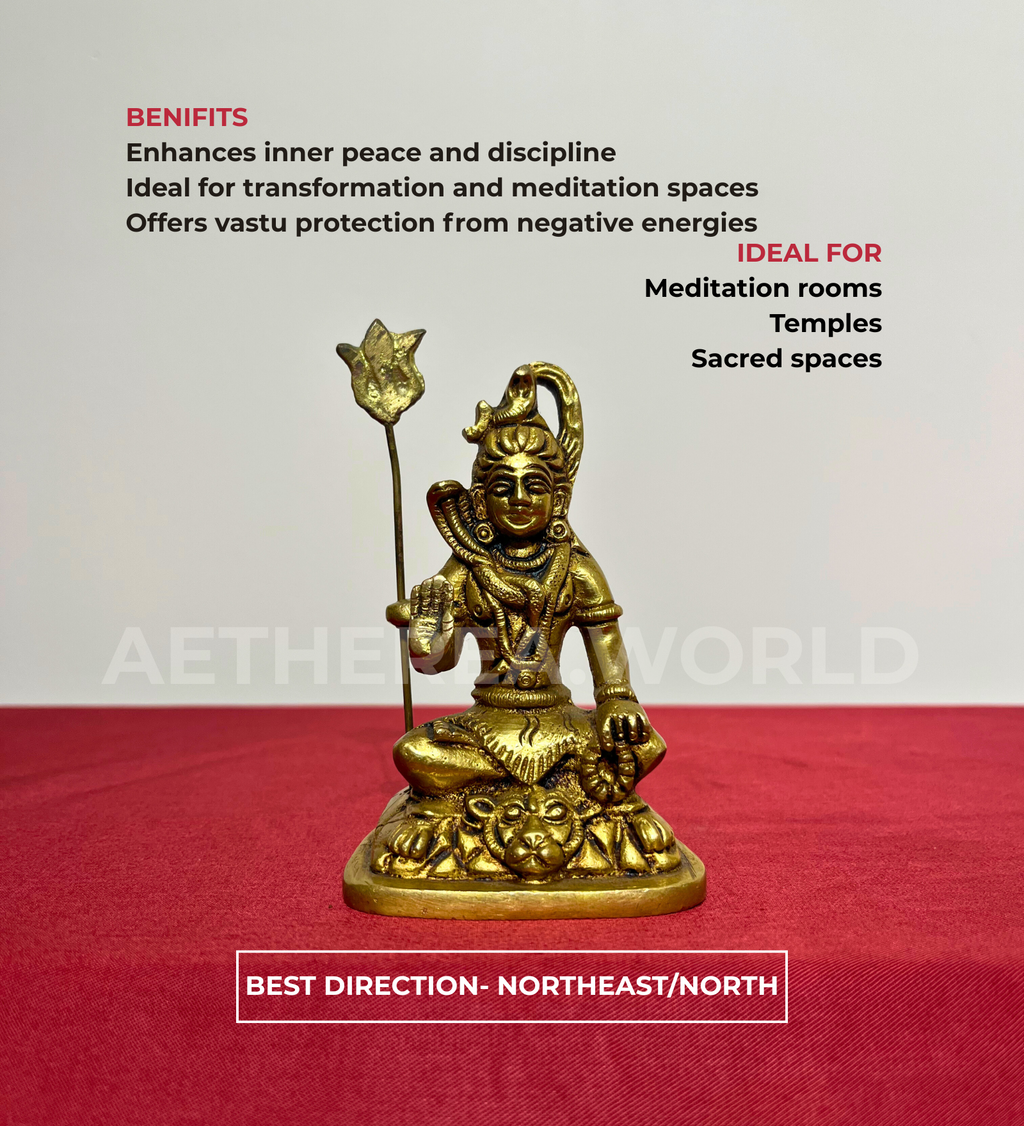 Brass Shiv Ji with Trishul Idol – 100% Pure Brass at Kamakhyaa by Aetherea World. This item is God