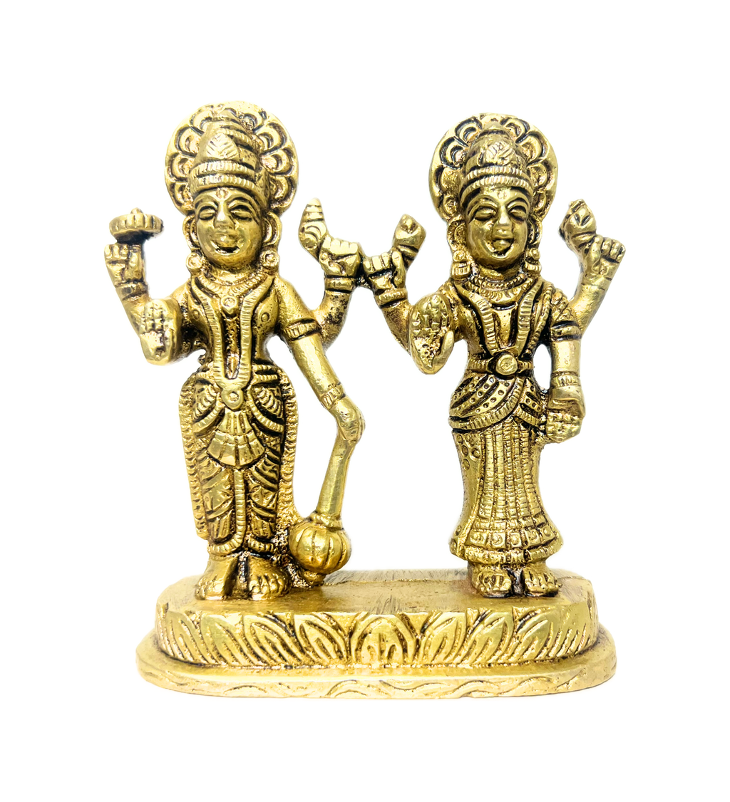 Brass Standing Vishnu Laxmi Idol – 100% Pure Brass at Kamakhyaa by Aetherea World. This item is God