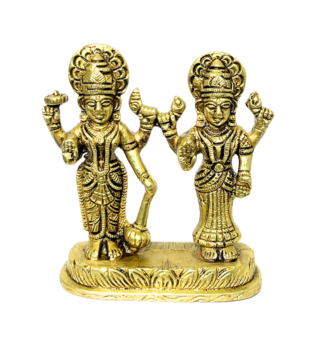 Brass Standing Vishnu Laxmi Idol – 100% Pure Brass at Kamakhyaa by Aetherea World. This item is God