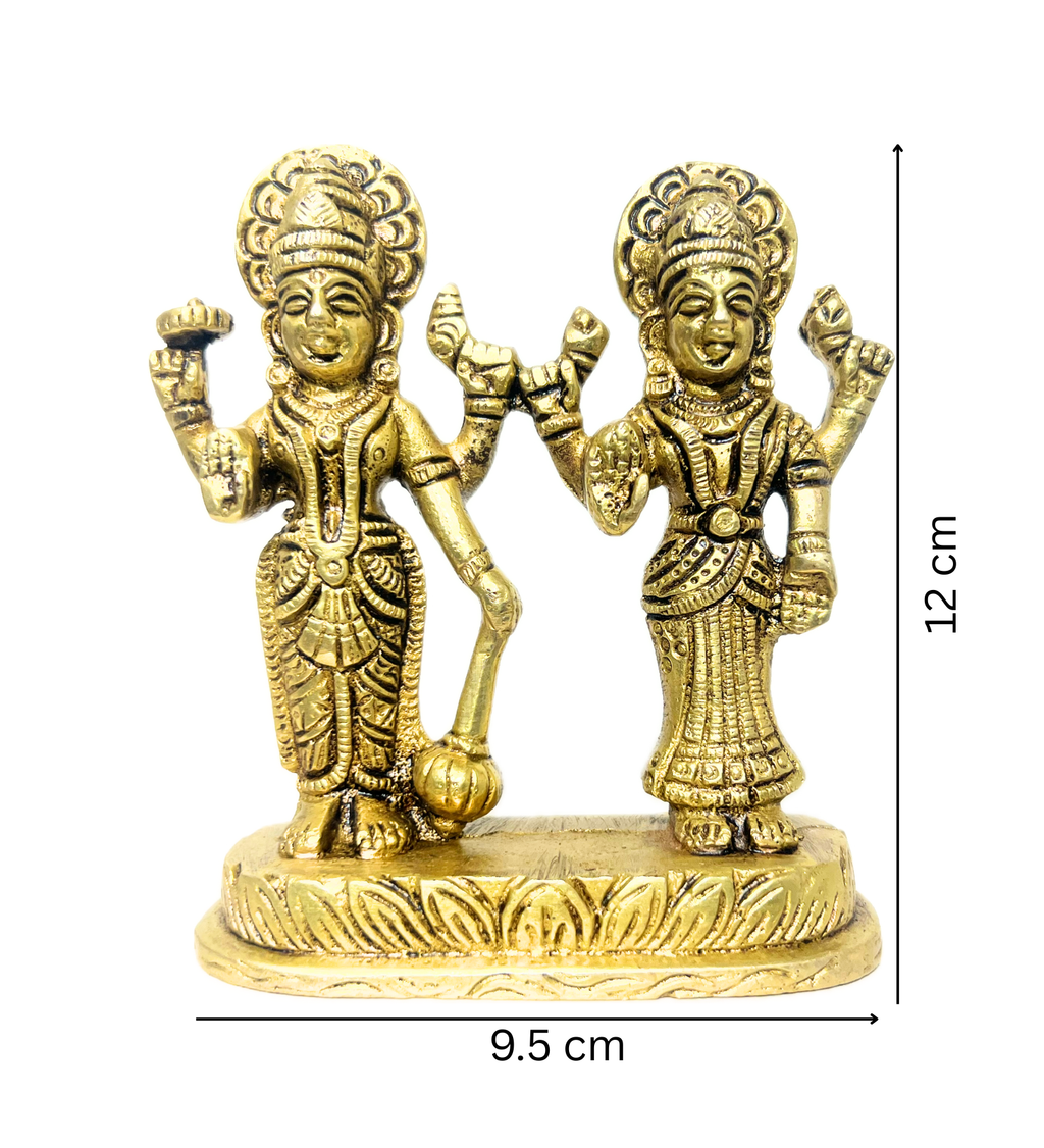 Brass Standing Vishnu Laxmi Idol – 100% Pure Brass at Kamakhyaa by Aetherea World. This item is God