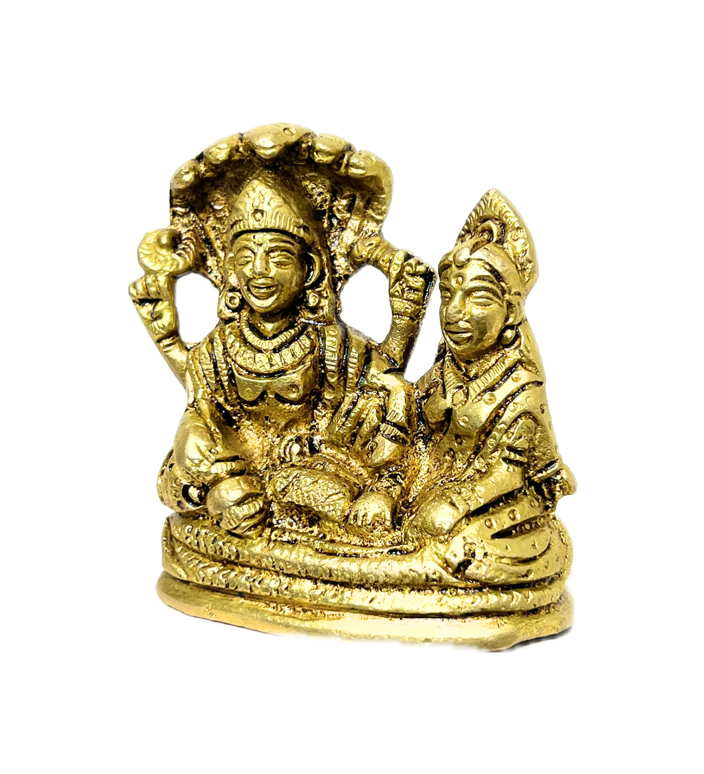 Brass Vishnu Laxmi on Shesh Naag – 100% Pure Brass at Kamakhyaa by Aetherea World. This item is God