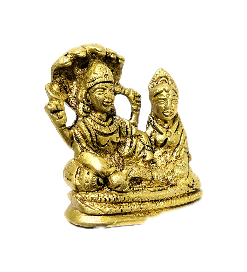 Brass Vishnu Laxmi on Shesh Naag – 100% Pure Brass at Kamakhyaa by Aetherea World. This item is God