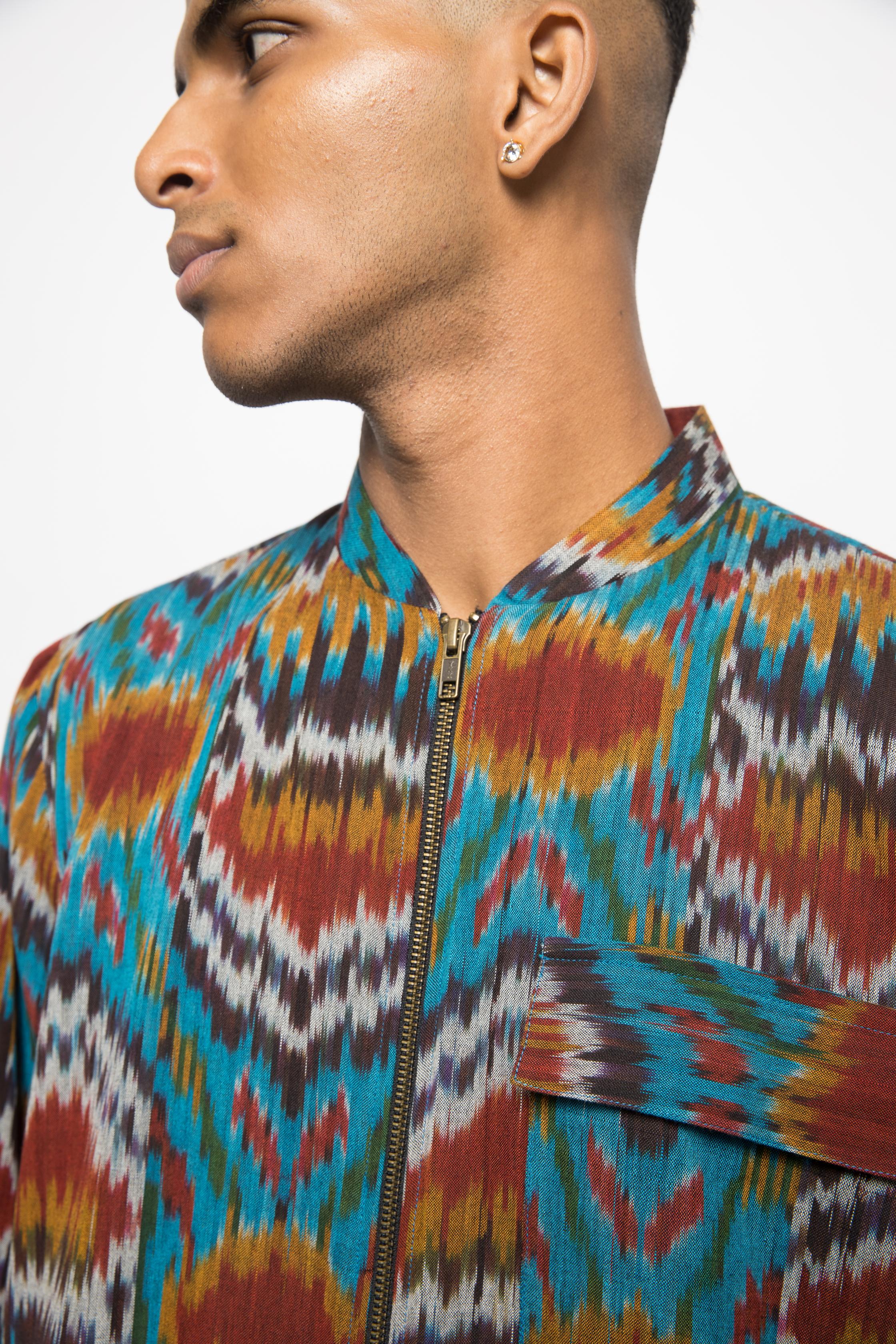 Breathe Easy Bomber at kamakhyaa.com by Anushé Pirani. This item is Fresh Ink by Anushe Pirani, Jackets, Menswear, Under $50
