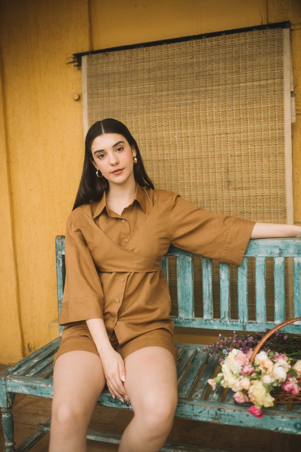 Brown Overlay Shirt at kamakhyaa.com by Anushé Pirani. This item is Casual Wear, Cotton Hemp, Everyday Ethos, Nostalgic Whispers by Anushe Pirani, Regular Fit, Review September 2025, Shirts, Solids, Womenswear