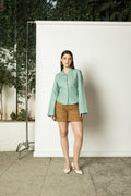 Brown Straight-Leg Shorts at kamakhyaa.com by Anushé Pirani. This item is Brown, Casual Wear, Console Collection List, Cotton, Hemp, Nostalgic Whispers by Anushe Pirani, Regular Fit, Review September 2025, Shorts, Womenswear