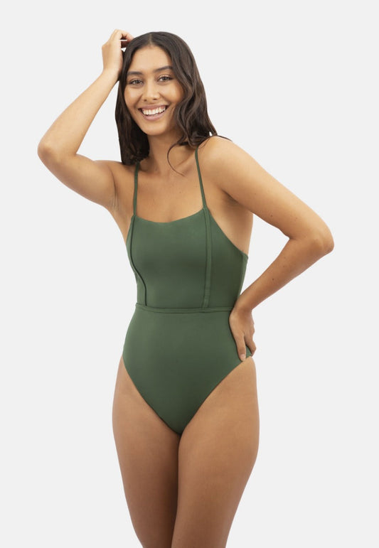 Byron Bay - Swimsuit -Seaweed at Kamakhyaa by 1 People. This item is Econyl, Elastane, Nylon, Recycled Brass, Swimwear