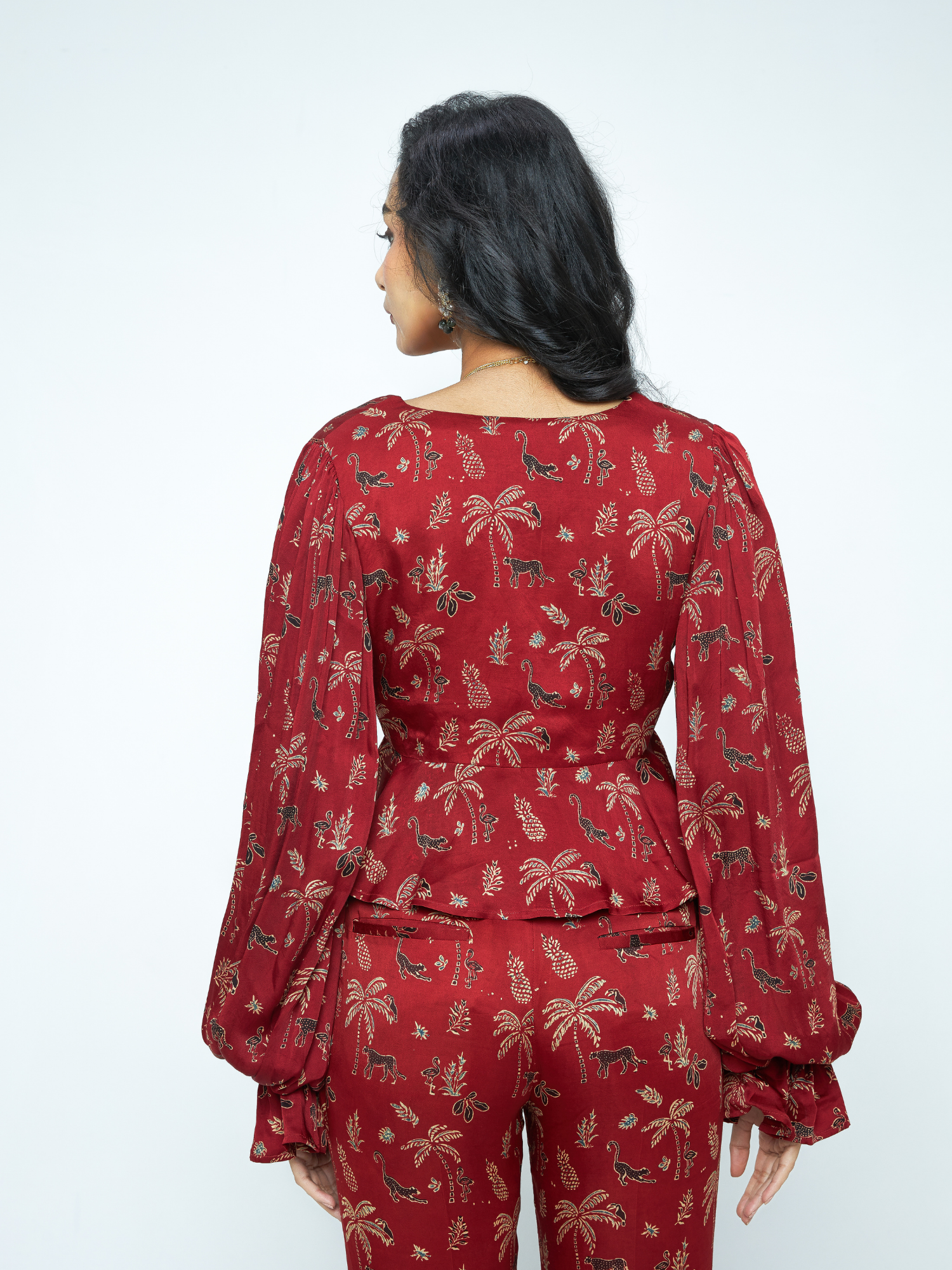 Cascade Top at Kamakhyaa by Anushé Pirani. This item is Bloom After Dark by Anushe Pirani, Midnight Blueprint, Tops & Shirts, Under $50, Woman co-ord sets, Womenswear