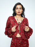 Cascade Top at Kamakhyaa by Anushé Pirani. This item is Bloom After Dark by Anushe Pirani, Midnight Blueprint, Tops & Shirts, Under $50, Woman co-ord sets, Womenswear