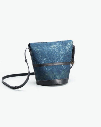 Casual Wear Hand Bag at Kamakhyaa by The Indian Trunk. This item is Artisan Made, Blue, Casual Wear, Free Size, Gajji Silk, Hand Bags, leather, Modal SIlk, Tie & Dye