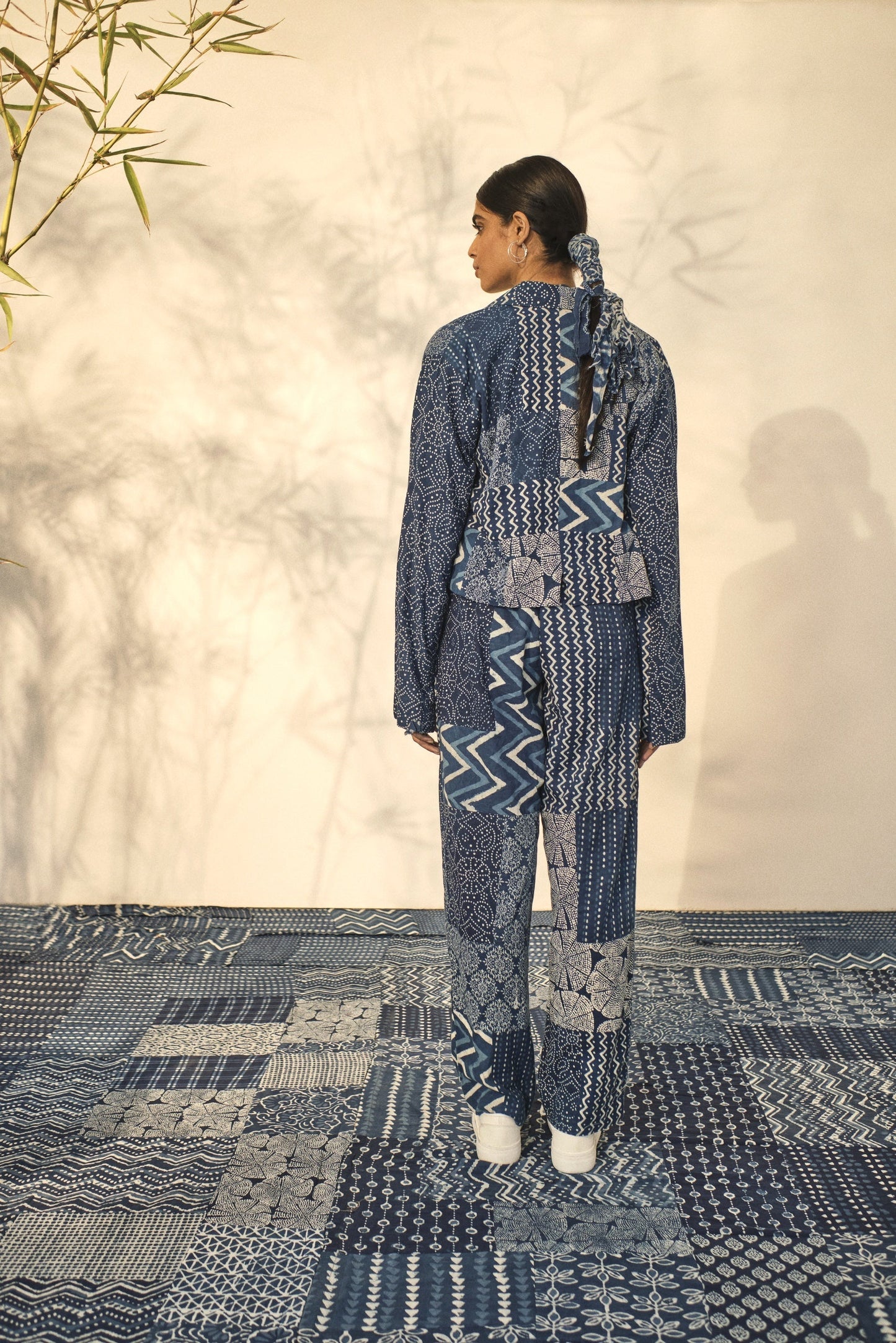 Casual Wear Pant at Kamakhyaa by Akashii Clothing. This item is 100% Blue Indigo Cotton, Bagru Prints, Blue, Casual Wear, handmade, Neeli by Akashi Clothing, Organic, Pants, Regular Fit