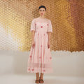 Cherry Blossom at Kamakhyaa by The Loom Art. This item is Fluer De Code by The Loom Art, French Knots, Handwoven Cotton Silk, Pinke