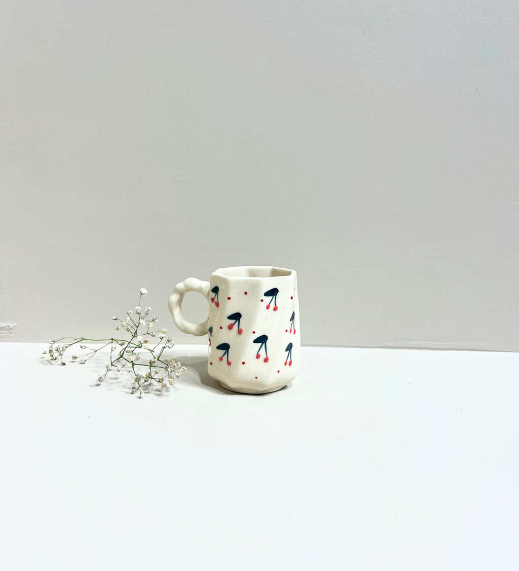 Cherry Pop Handmade Ceramic Mug – Quirky, Playful & Perfectly Imperfect at Kamakhyaa by Aetherea World. This item is 