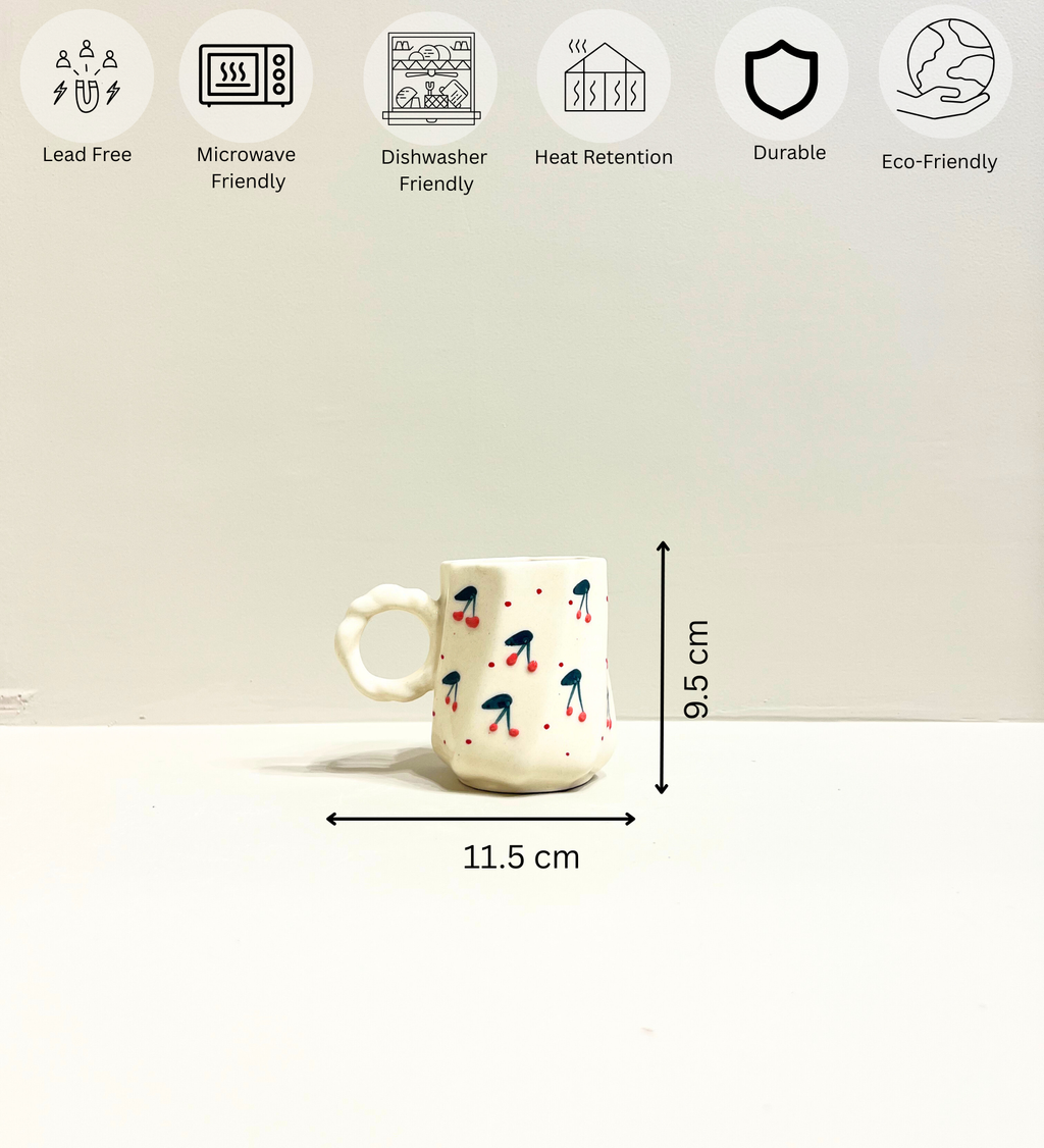 Cherry Pop Handmade Ceramic Mug – Quirky, Playful & Perfectly Imperfect at Kamakhyaa by Aetherea World. This item is 