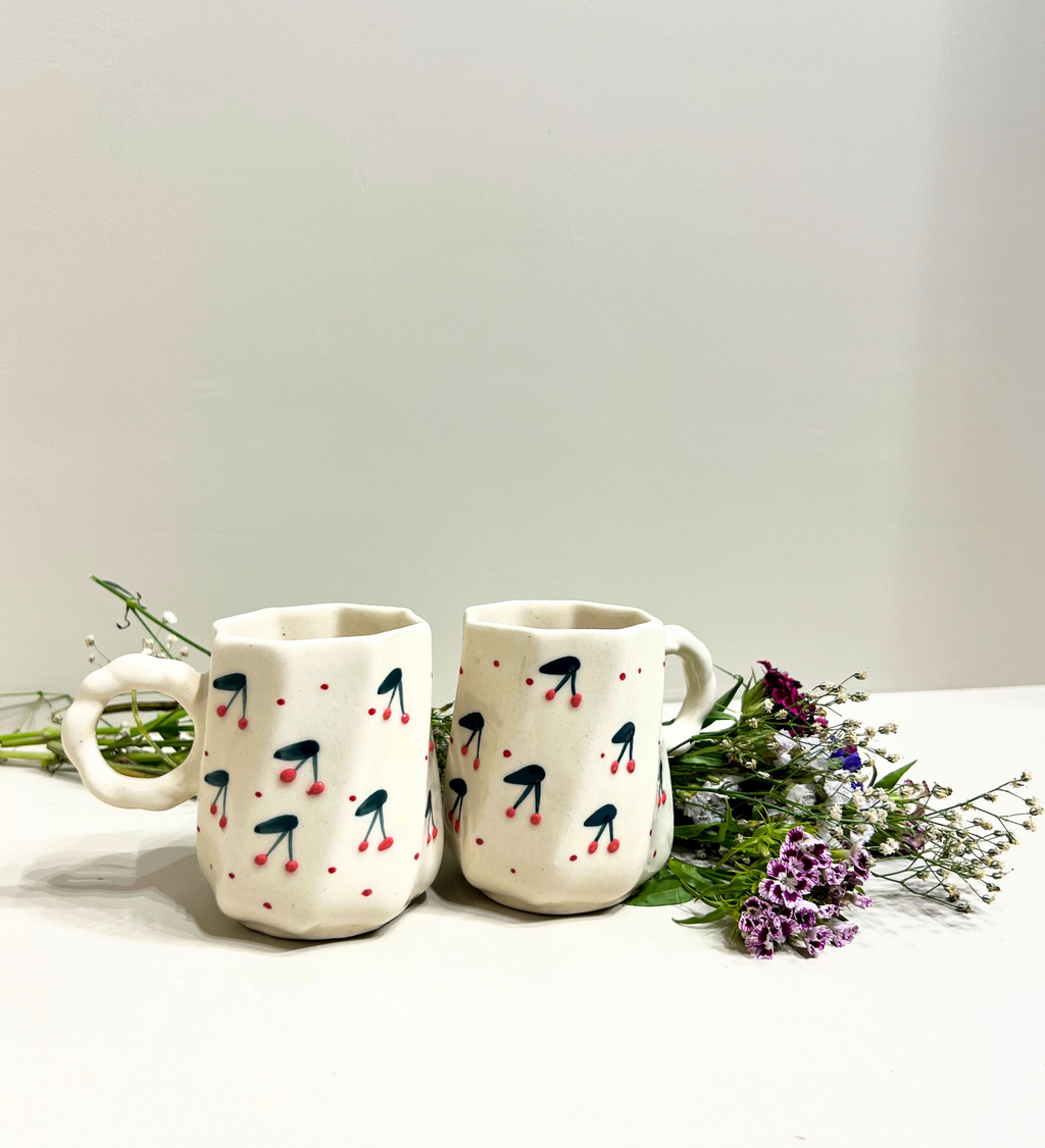 Cherry Pop Handmade Ceramic Mug – Quirky, Playful & Perfectly Imperfect at Kamakhyaa by Aetherea World. This item is 