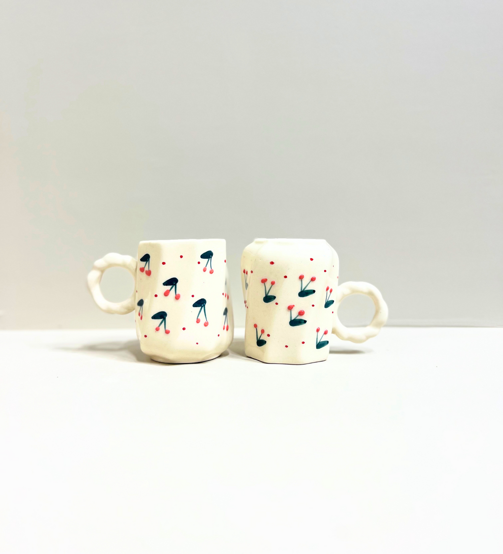 Cherry Pop Handmade Ceramic Mug – Quirky, Playful & Perfectly Imperfect at Kamakhyaa by Aetherea World. This item is 