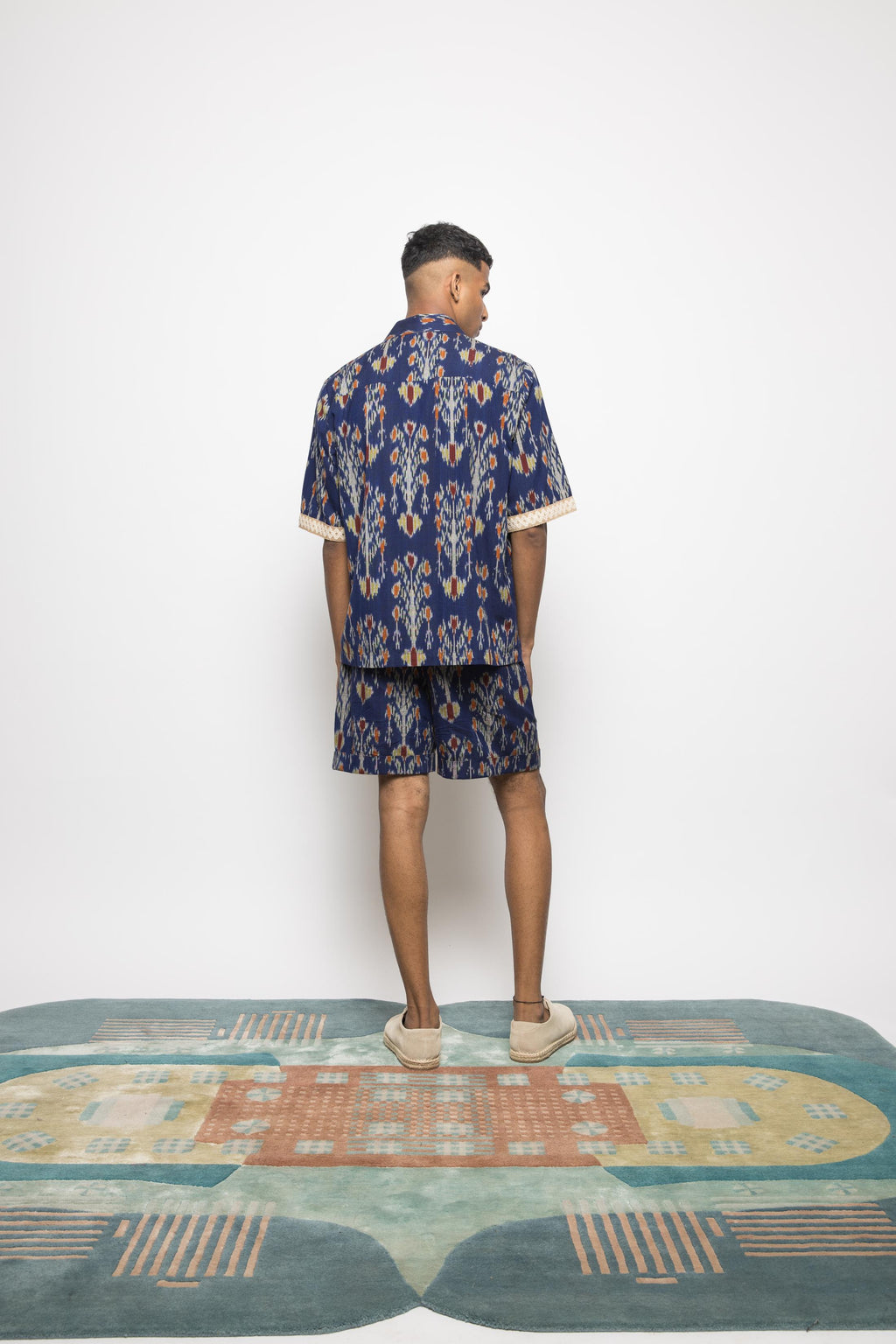 Club Collar Shirt at kamakhyaa.com by Anushé Pirani. This item is 100% Cotton, Beach Wear, Blue, Brunch Wear, Casual Wear, Console Collection List, Cotton, Fresh Ink by Anushe Pirani, Handwoven cotton, Ikat Prints, Menswear, Regular Fit, Resort Wear, Royal Blue, Vacation Wear