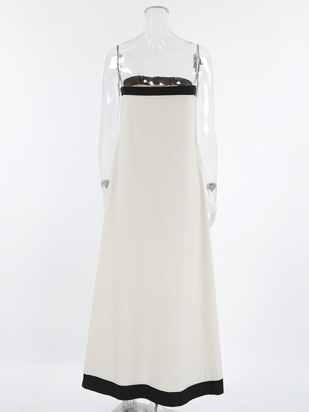 Contrast Trim Button Front Tube Maxi Dress at kamakhyaa.com by Trendsi. This item is Chic Charm, Ship From Overseas, Under $100