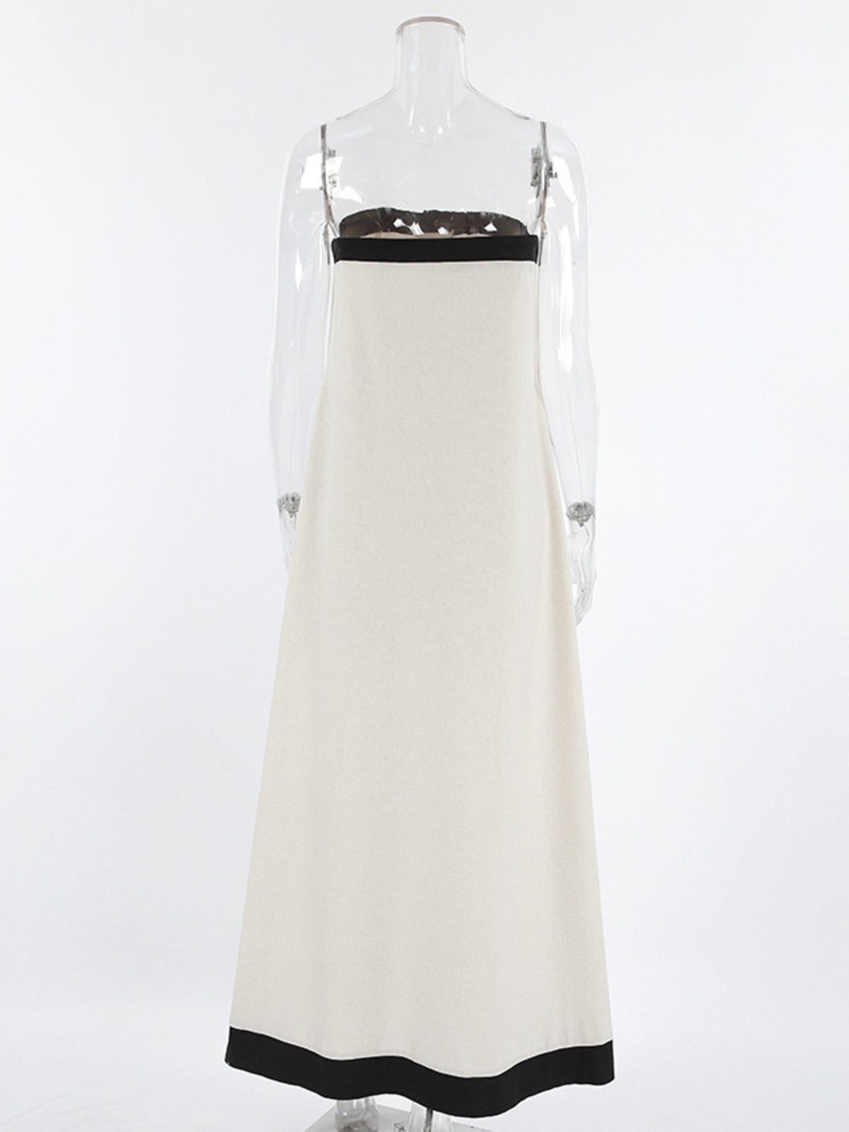 Contrast Trim Button Front Tube Maxi Dress at kamakhyaa.com by Trendsi. This item is Chic Charm, Ship From Overseas, Under $100