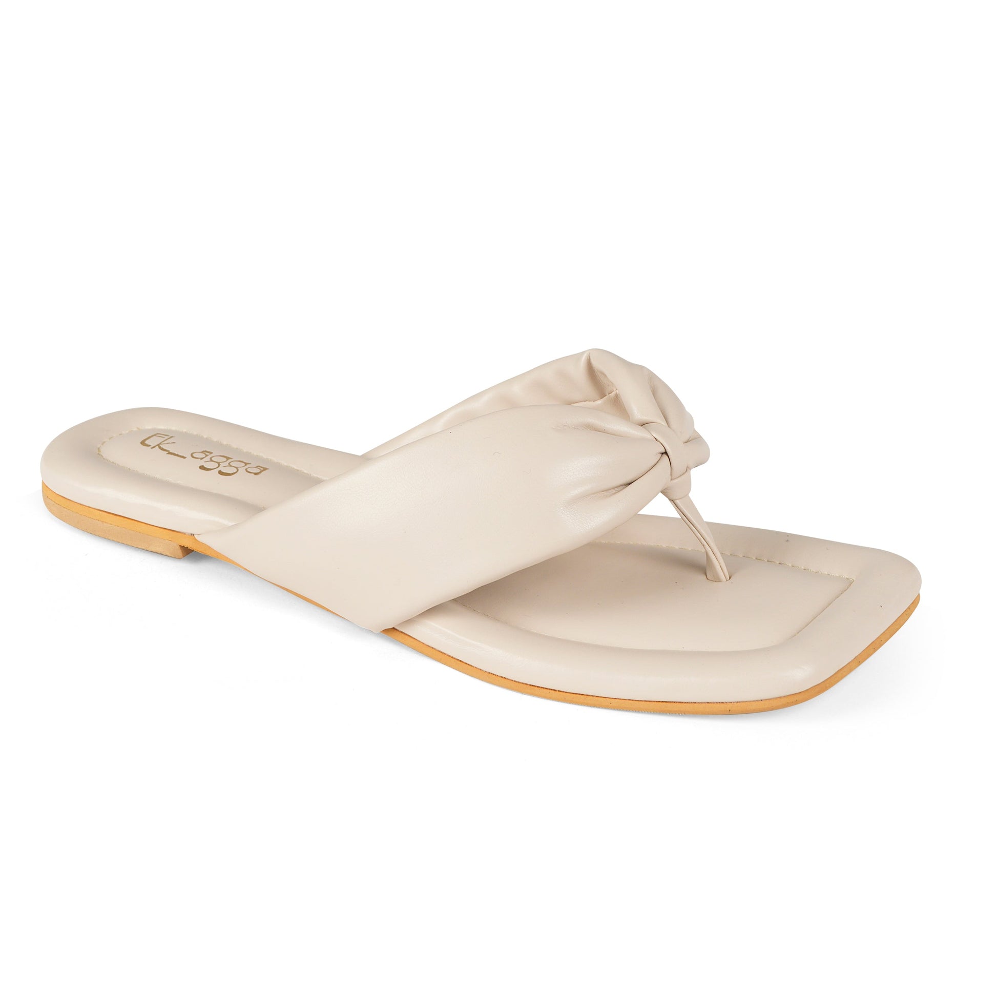 Cream Thong Flats at Kamakhyaa by EK_agga. This item is Flats, stylish