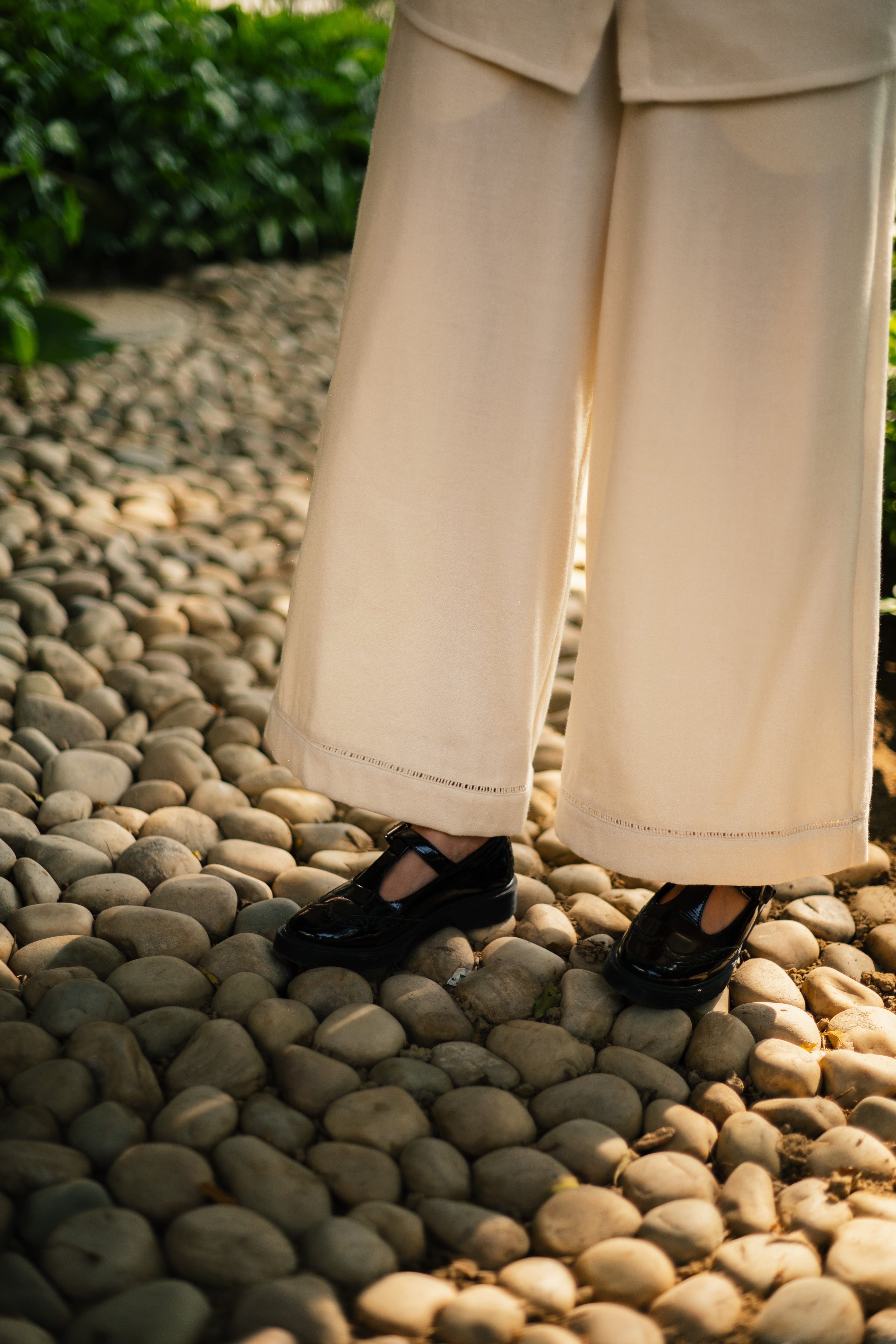 Cream White Merino Wool Coord Set Mahonia at Kamakhyaa by Raas. This item is Cream, Merino Wool, Regular Fit, Uru by Raas, Winter WearOffice Wear Co-ords, Woven