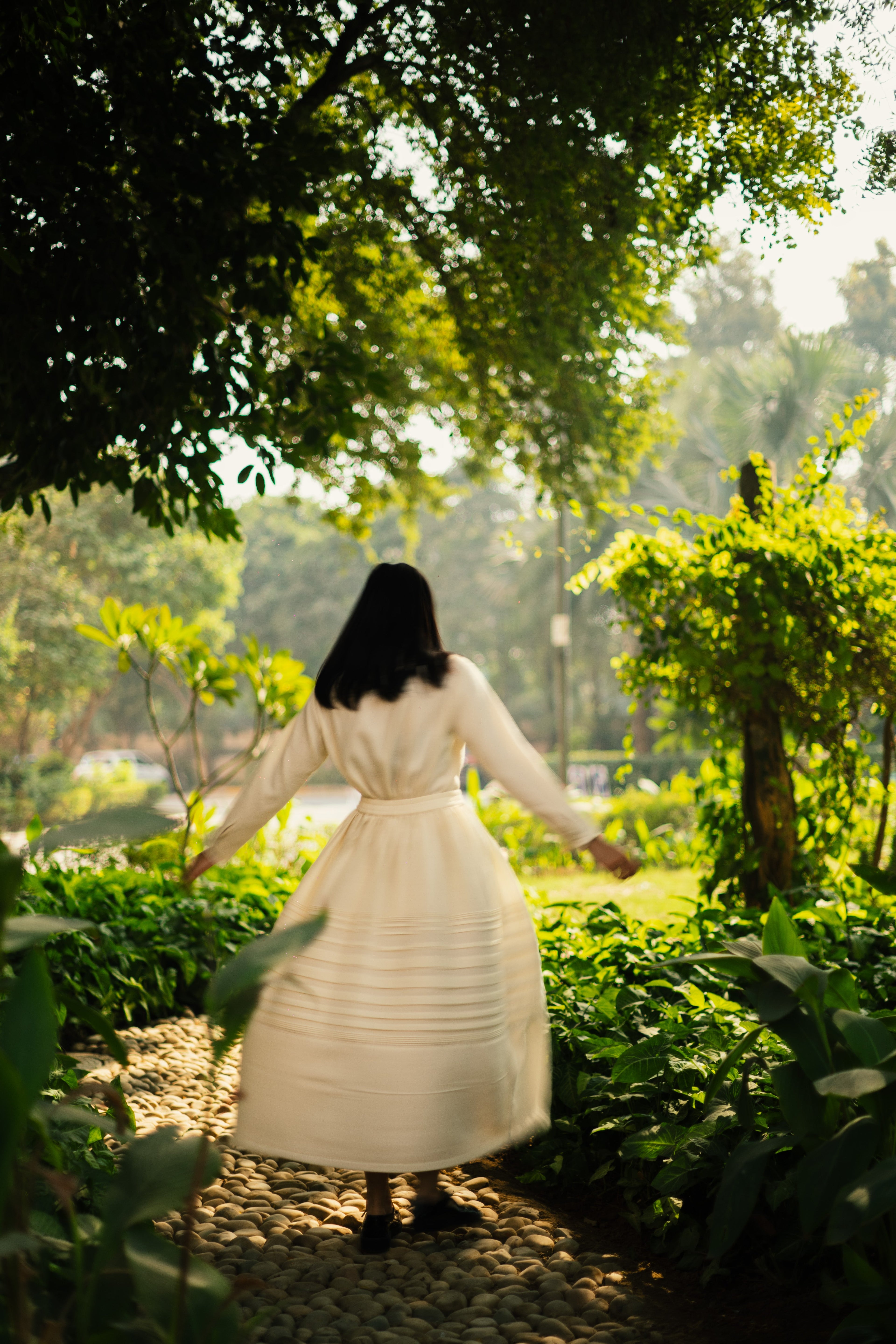 Cream White Merino Wool Misha Skirt at Kamakhyaa by Raas. This item is Cream, Merino Wool, Regular Fit, Skirts, Uru by Raas, Winter Wear, Woven