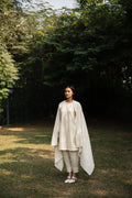 Cream White Merino Wool Stole at Kamakhyaa by Raas. This item is Cream, Merino Wool, Regular Fit, Stoles, Uru by Raas, Winter Wear, Woven