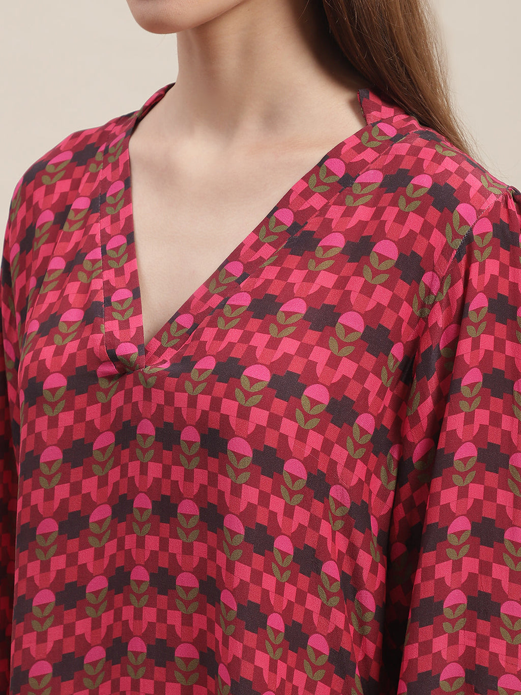 Crepe Caroline A-line dress at Kamakhyaa by Ewoke. This item is Crepe, Midi Dress, Missing image, Nostalgia's Thread by Ewoke, printed dress, red dress, red printed dress, Under $100, womens midi dress