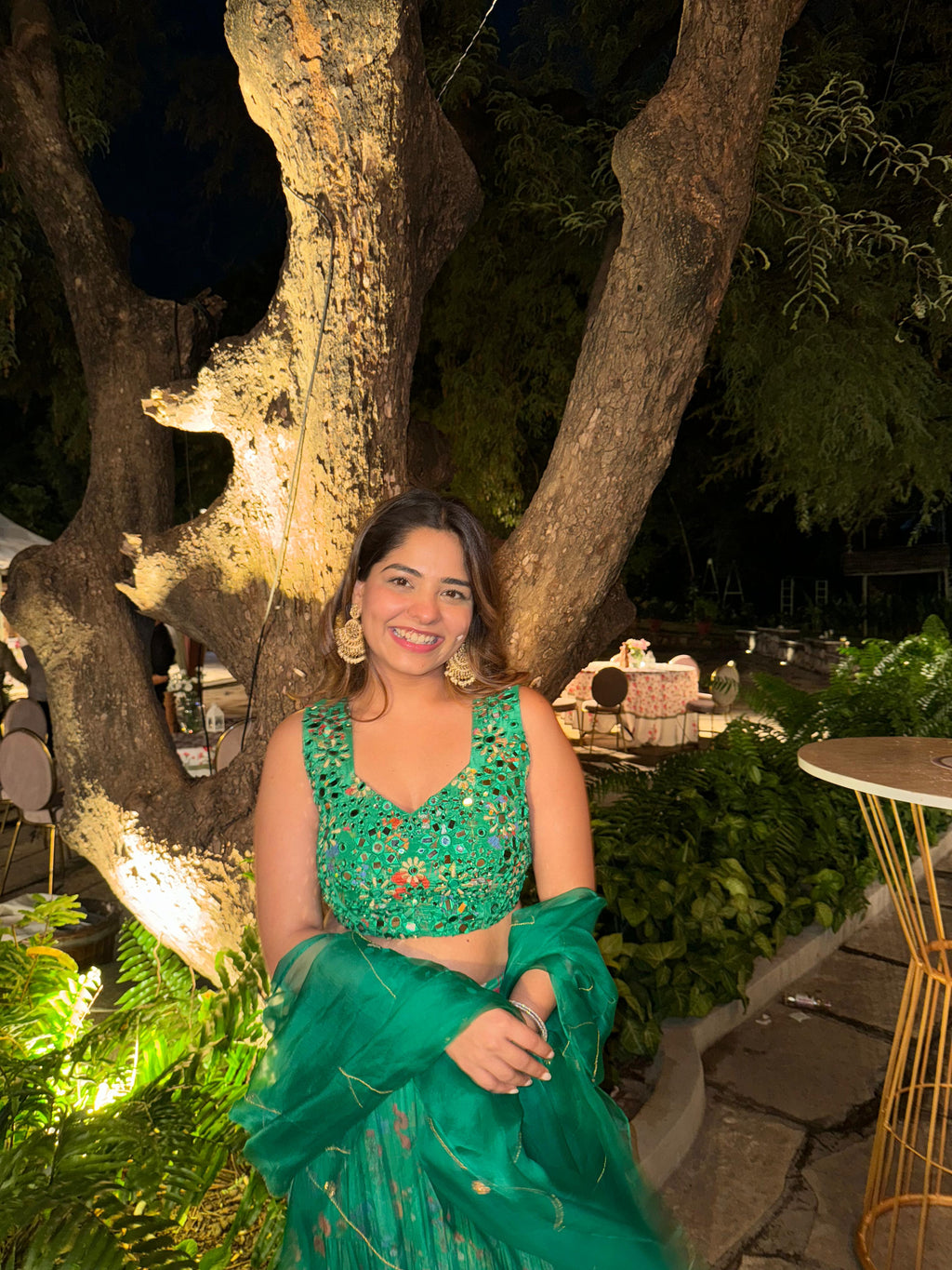 Crepe Green Printed Lehenga at Kamakhyaa by Ewoke. This item is 3 pc lehenga set, Crepe, destination wedding lehengas, embroidered lehengas, festive lehengas, Green, Lehenga set, Nostalgia's Thread by Ewoke, printed lehenga