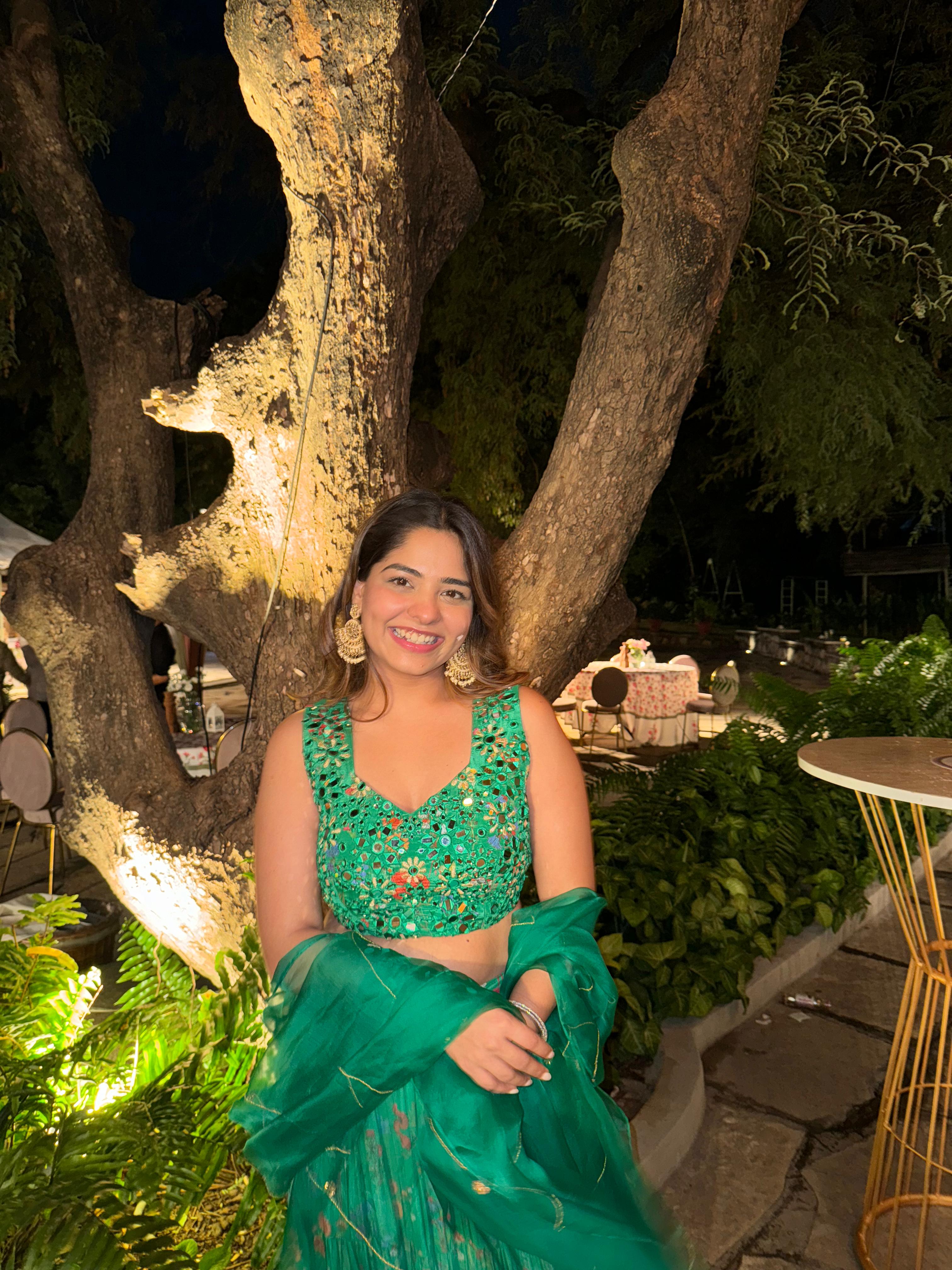 Crepe Green Printed Lehenga at Kamakhyaa by Ewoke. This item is 3 pc lehenga set, Crepe, destination wedding lehengas, embroidered lehengas, festive lehengas, Green, Lehenga set, Nostalgia's Thread by Ewoke, printed lehenga