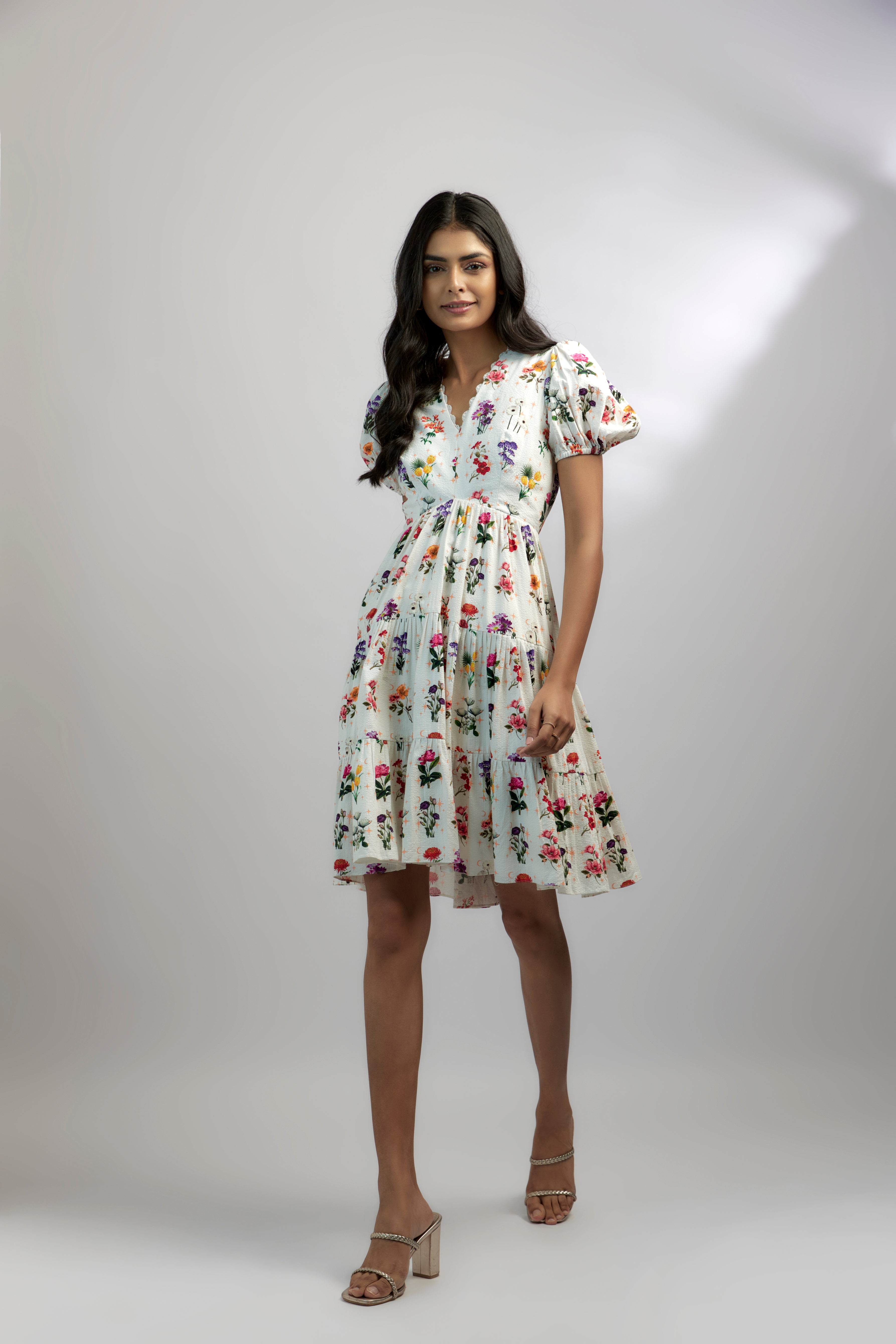 Daisy Dress at Kamakhyaa by Ewoke. This item is Nostalgia's Thread by Ewoke, printed dress, short dress, summer dress, Under $150, white dress, white short dress