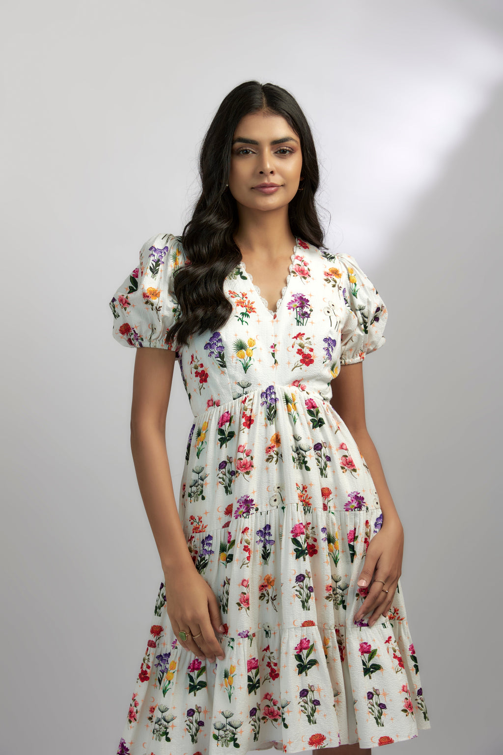 Daisy Dress at Kamakhyaa by Ewoke. This item is Nostalgia's Thread by Ewoke, printed dress, short dress, summer dress, Under $150, white dress, white short dress
