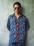 Eden Shirt at Kamakhyaa by Anushé Pirani. This item is Bloom After Dark by Anushe Pirani, Menswear, Midnight Blueprint, T-Shirts & Shirts, Tops & Shirts, Under $50