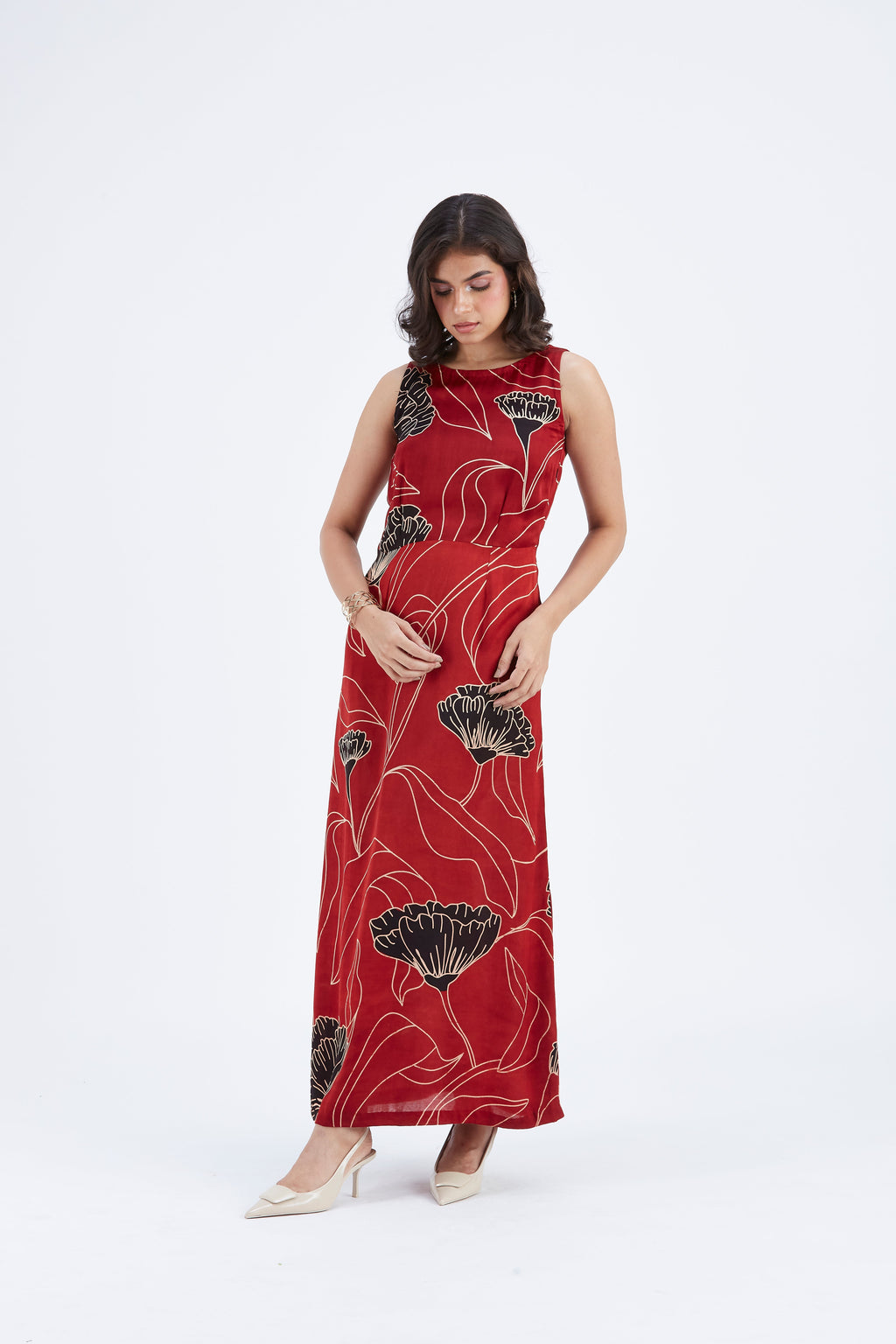 Elara Floral Hand Printed Cotton Dress at Kamakhyaa by Hasttvam. This item is Cotton, Ete by Hasttvam, Floral Prints, Fusion Wear, Hand Printed, Womenswear