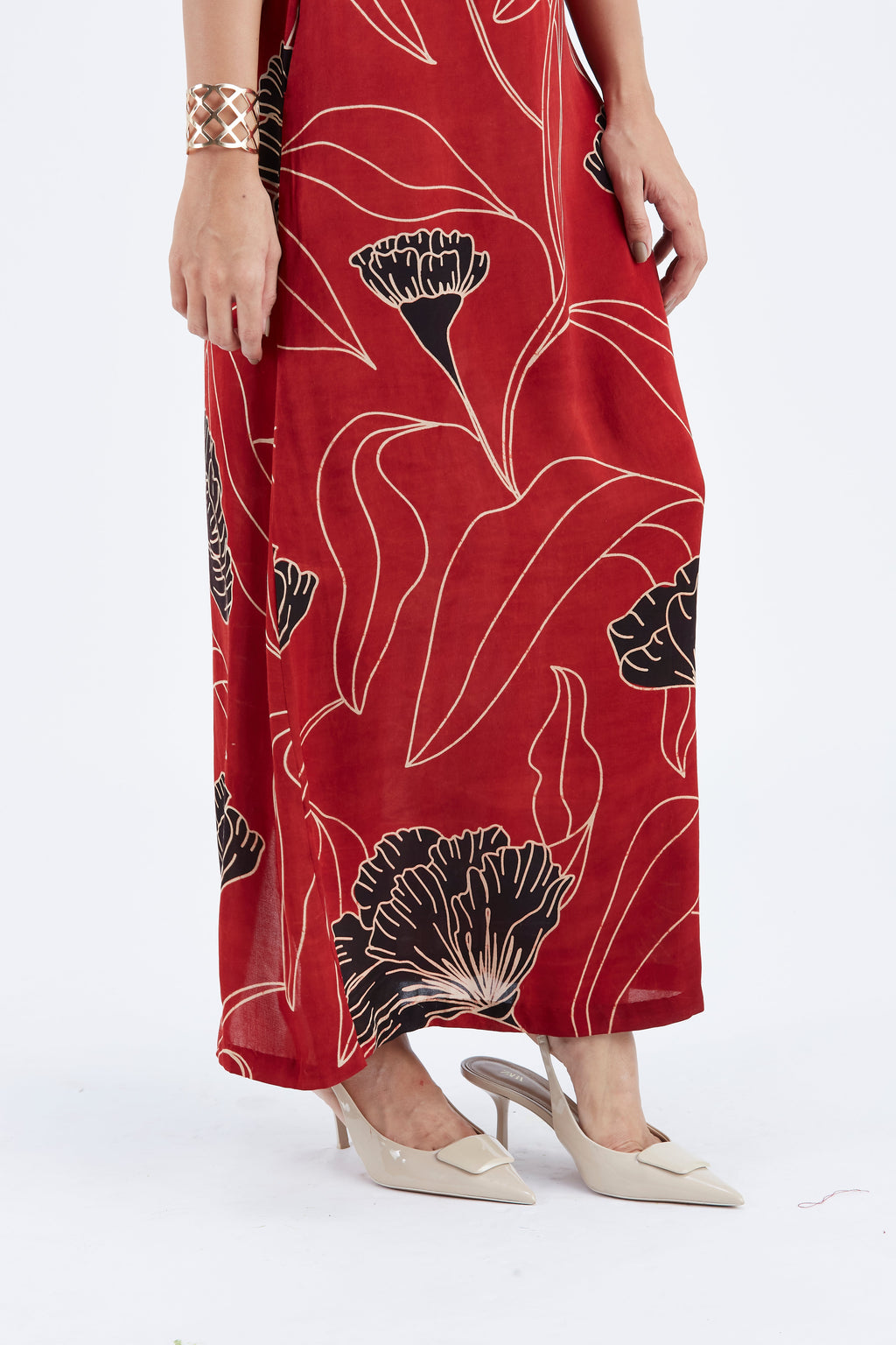 Elara Floral Hand Printed Cotton Dress at Kamakhyaa by Hasttvam. This item is Cotton, Ete by Hasttvam, Floral Prints, Fusion Wear, Hand Printed, Womenswear