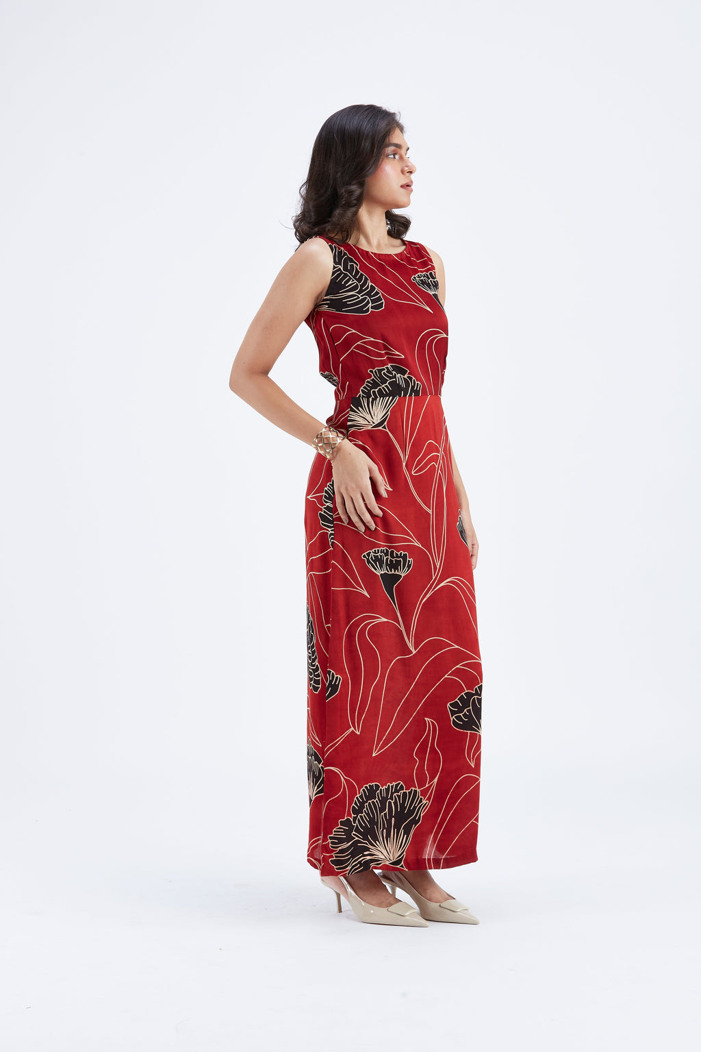 Elara Floral Hand Printed Cotton Dress at Kamakhyaa by Hasttvam. This item is Cotton, Ete by Hasttvam, Floral Prints, Fusion Wear, Hand Printed, Womenswear