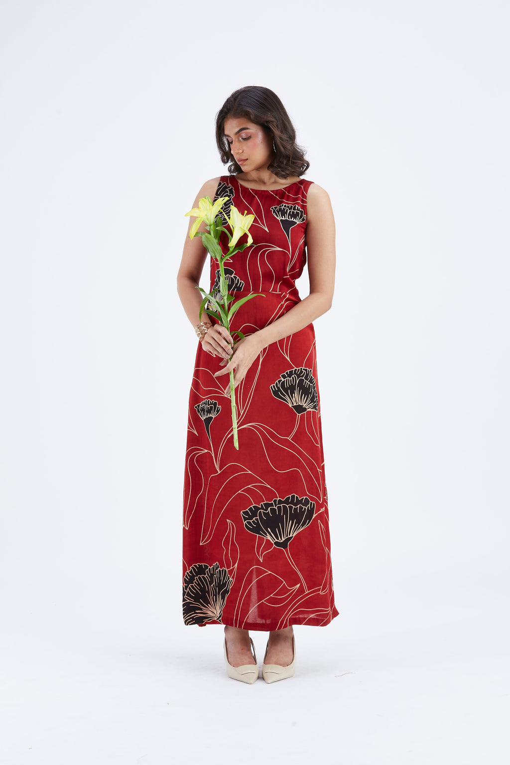 Elara Floral Hand Printed Cotton Dress at Kamakhyaa by Hasttvam. This item is Cotton, Ete by Hasttvam, Floral Prints, Fusion Wear, Hand Printed, Womenswear