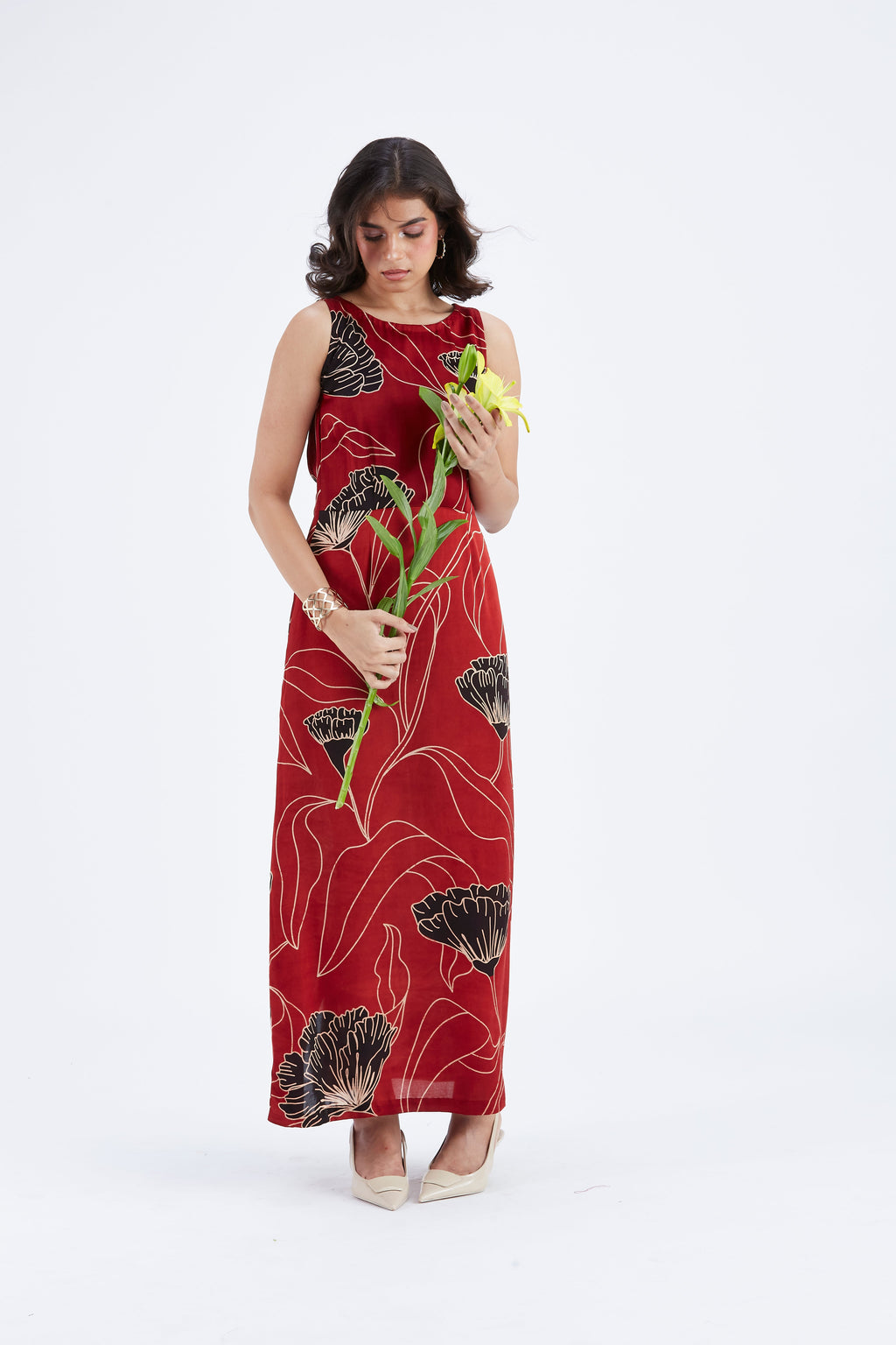 Elara Floral Hand Printed Cotton Dress at Kamakhyaa by Hasttvam. This item is Cotton, Ete by Hasttvam, Floral Prints, Fusion Wear, Hand Printed, Womenswear
