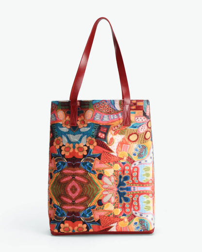 Evening Wear Tote Bag at Kamakhyaa by The Indian Trunk. This item is Abstract Prints, Artisan Made, Evening Wear, Free Size, leather, Multicolor, Tote Bags, Velvet velour