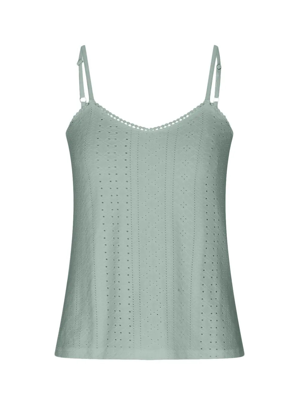 Eyelet Lace Detail V-Neck Cami at kamakhyaa.com by Trendsi. This item is Ship From Overseas, Under $100, W.L.S