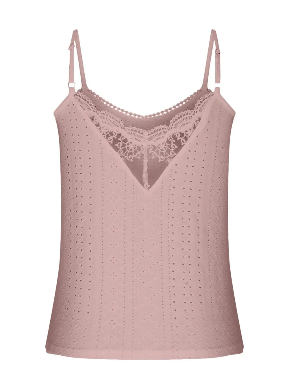 Eyelet Lace Detail V-Neck Cami at kamakhyaa.com by Trendsi. This item is Ship From Overseas, Under $100, W.L.S