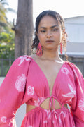 Flip Flow Dress at Kamakhyaa by anushé pirani. This item is Cotton, Dresses, Moana, Pink, Recycled Cotton, Regular Fit, Resort Wear, Shibori Dyes, Womenswear