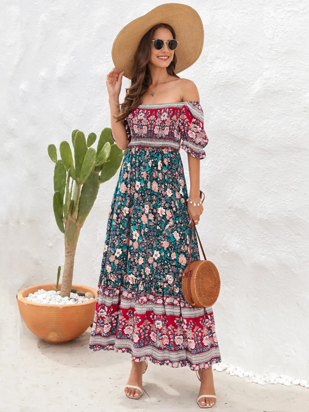 Floral Flounce Sleeve Midi Dress at kamakhyaa.com by Trendsi. This item is A@Y@Y, Ship From Overseas, Under $100