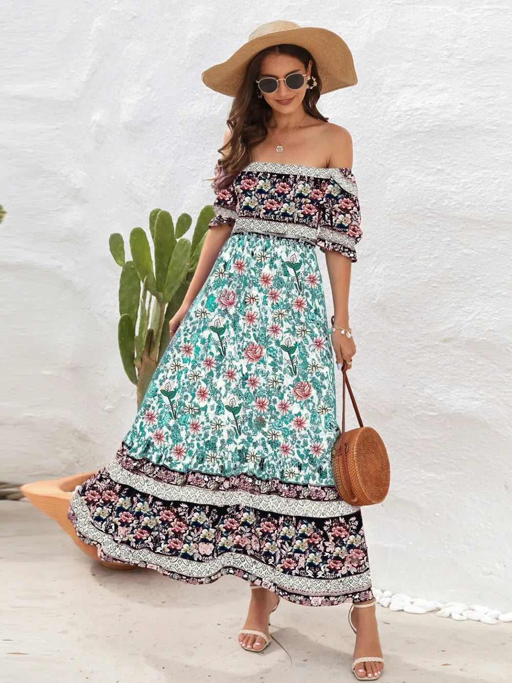 Floral Flounce Sleeve Midi Dress at kamakhyaa.com by Trendsi. This item is A@Y@Y, Ship From Overseas, Under $100