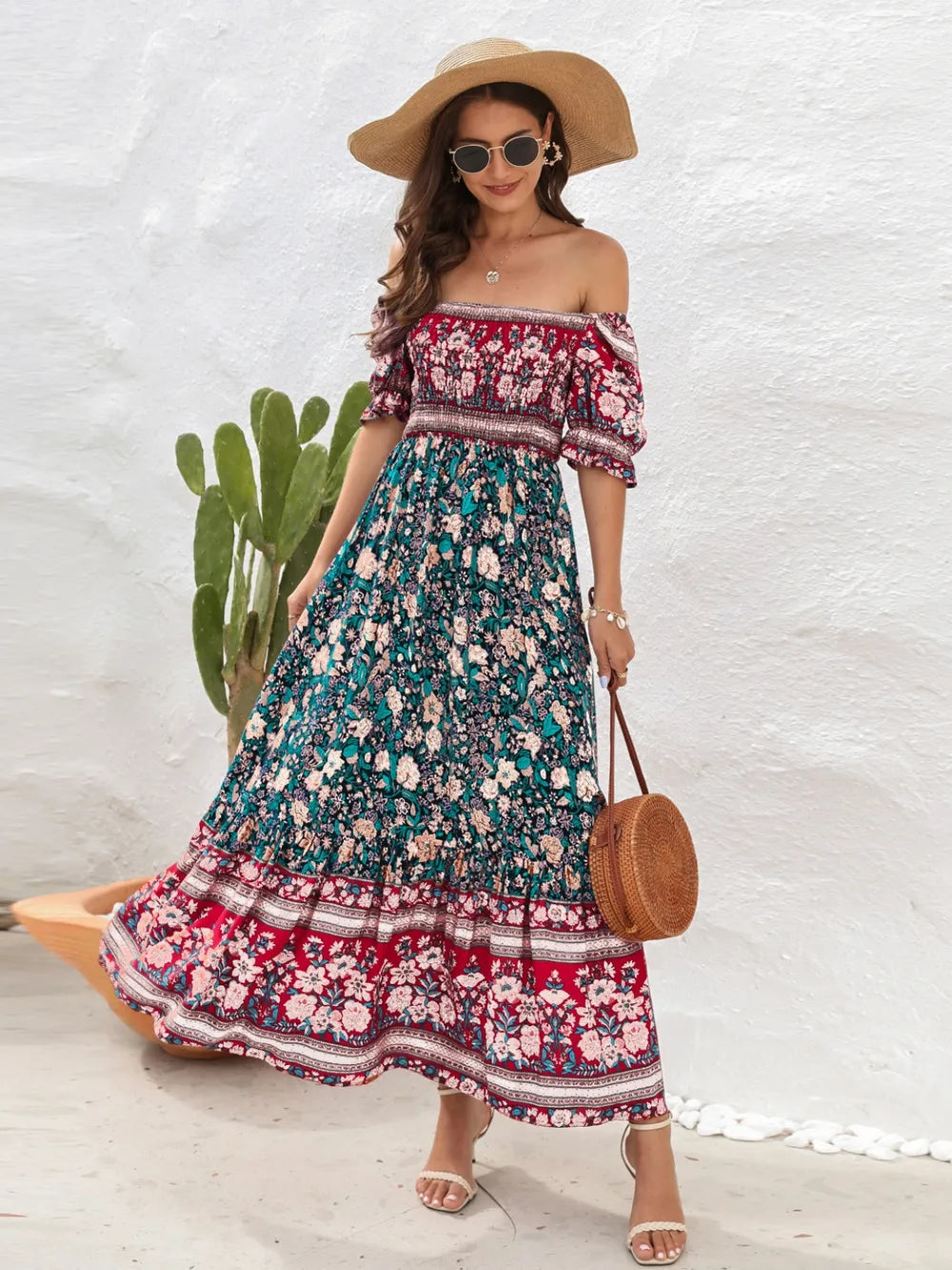 Floral Flounce Sleeve Midi Dress at kamakhyaa.com by Trendsi. This item is A@Y@Y, Ship From Overseas, Under $100