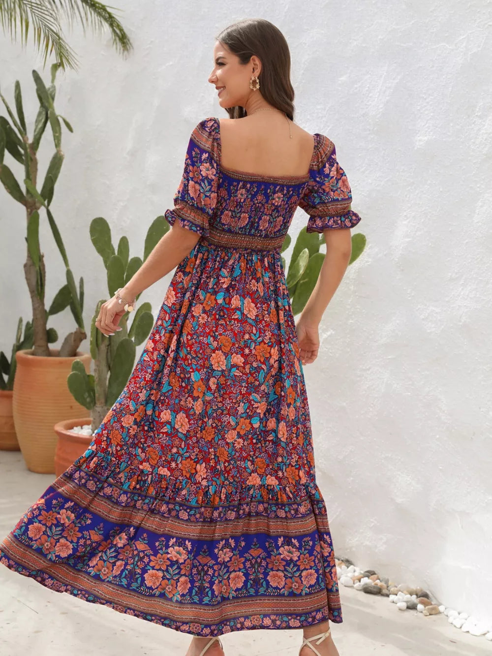 Floral Flounce Sleeve Midi Dress at kamakhyaa.com by Trendsi. This item is A@Y@Y, Ship From Overseas, Under $100